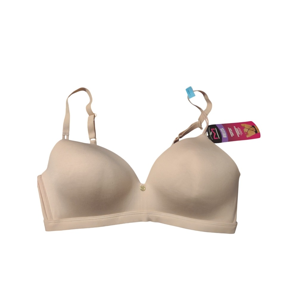 Maidenform DM2402 Wireless Bra Naturally Soft Lift Convertible Straps Beige 36C